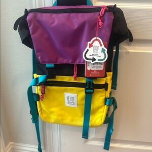 Topo Designs Kids Backpack - Purple, Black, Yellow